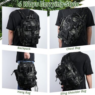Рибальська сумка Aceshop, водонепроникний рюкзак для рибальських снастей Рибальський рюкзак Військова сумка через плече Molle Fishing Bag Тактичний туристичний рюкзак Багатофункціональний військовий рюкзак для риболовлі Похідний камуфляж