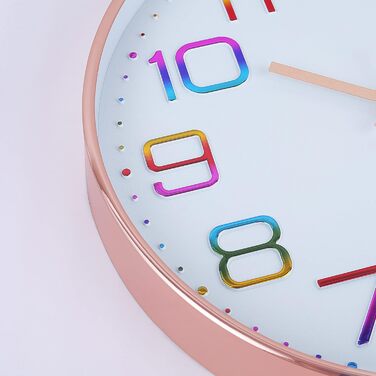 Настінний годинник Lafocuse 3D Numbers Кольоровий безшумний настінний годинник Rosegold, 30 см сучасний без шуму цокання, легко чи