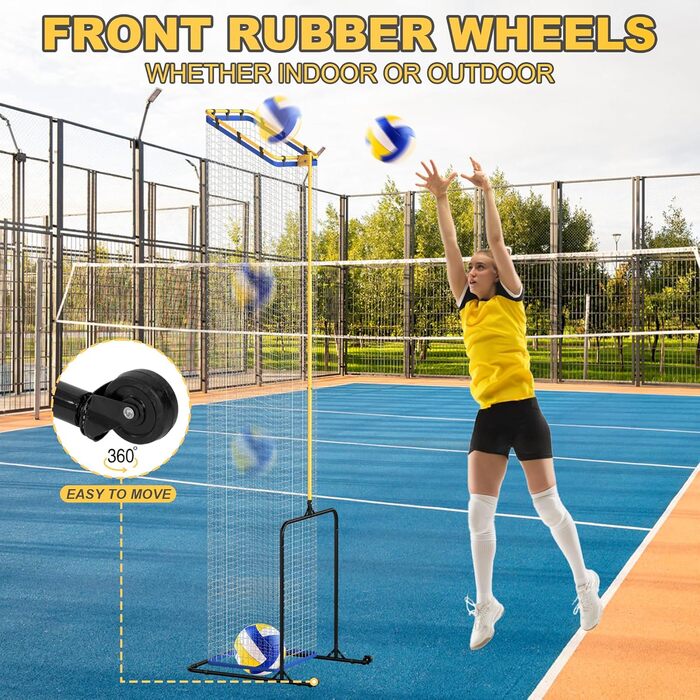 Тренажер-сітка для волейбольних зв'язуючих (Пасуючих), Регульована висота та кут, Портативний, для тренувань у приміщенні та на вулиці