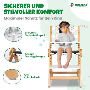 Дитячий стільчик для годування ZS3 Set - регульований, стільчик для немовлят від 6 місяців до 90 кг, з обідньою дошкою - стільчик