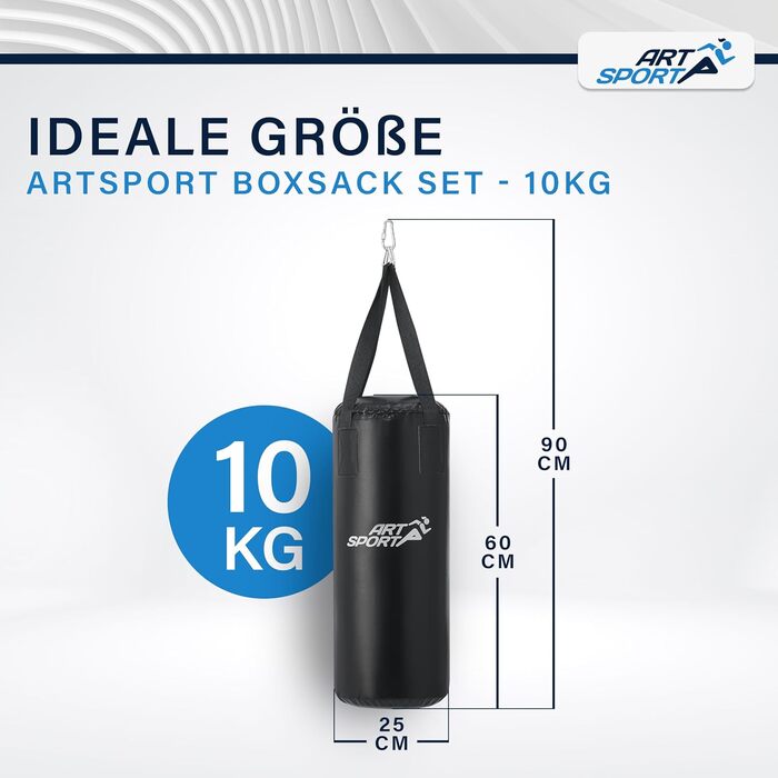 Боксерська груша ArtSport Punching Bag Kids - підвісна боксерська груша 8 кг в комплекті з боксерськими рукавичками, бинтом і кріп
