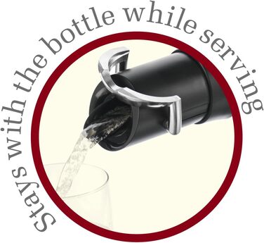 Пробка для шампанського з наливником і захистом від краплі, чорна, 18804606