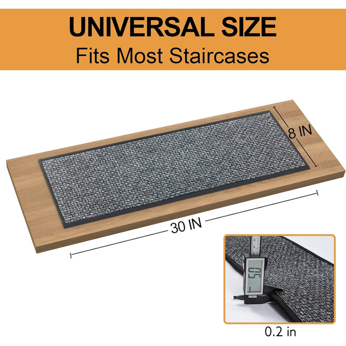 Сходинки, 4 шт. и, для дерев&39яних сходинок з нековзною гумовою основою, 100 поліестер, м&39які, стійкі до сходів, для дітей, людей похилого віку та домашніх тварин, 76,2 x 20,3 см, темно-сірі