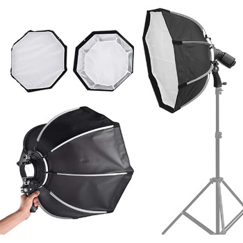 Фотографія Фото Відео Студія Softbox Flash Light Світлорозсіювач освітлення Ks65 65 см Портативний універсальний ліхтарик з перекидним спалахом Softbox для камери Верхній ліхтарик