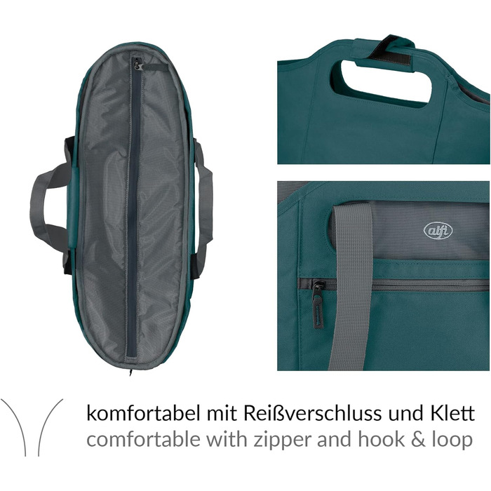 Сумка alfi ISO 2в1, 23 літри, колір морської сосни, термосумка-холодильник з поліестеру з додатковою сумкою для перенесення, ізольована сумка для покупок, сумка для басейну, сауни, ізольована сумка, гнучка, можна прати, колір морської сосни, 23 літри