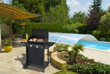 Газовий гриль Campingaz Xpert 200 LXD BBQ-візок з 2 алюмінізованими пальниками Кришка з термометром Потужність 7.1 кВт Решітка для підігріву 2 складані бічні столики