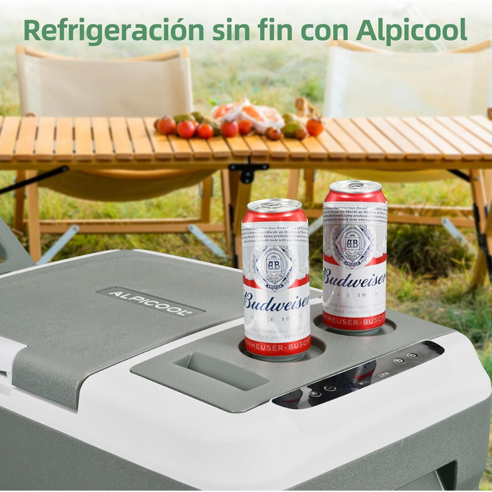 Портативний електричний холодильник, 38 л, подвійна зона охолодження, портативний, для автомобіля, 12 В / 24 В постійного струму 1