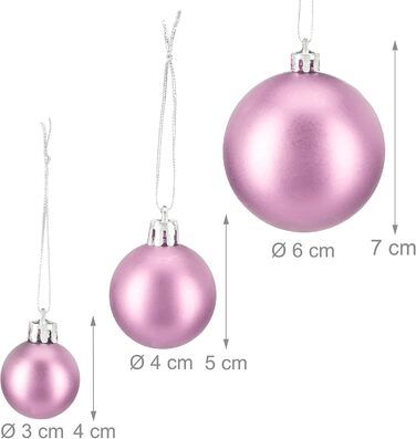 Різдвяні кульки набір із 100 шт рожеві Relaxdays