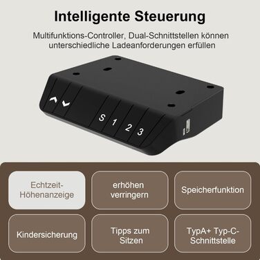 Електричний стіл з регульованою висотою 120 x 60 см, офісний стіл, стіл для роботи стоячи, комп&39ютерний стіл з пам&39яттю положення та технологією запобігання зіткненням, вінтажний стиль, 120 x 60 см