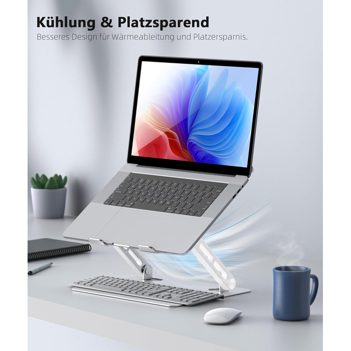 Підставка для ноутбука BoYata з регульованою висотою, ергономічна, з вентиляцією для столу, сумісна з MacBook Pro/Air, Dell, HP, Acer та іншими ноутбуками 10-17 дюймів