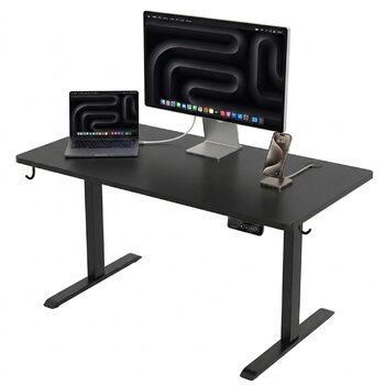 Стіл з регульованою висотою 120 x 60 см, стіл з електричним регулюванням висоти, стіл для роботи сидячи та стоячи, стіл для роботи стоячи, регульований комп&39ютерний стіл, стіл для роботи стоячи, темний горіх Pro Gaming