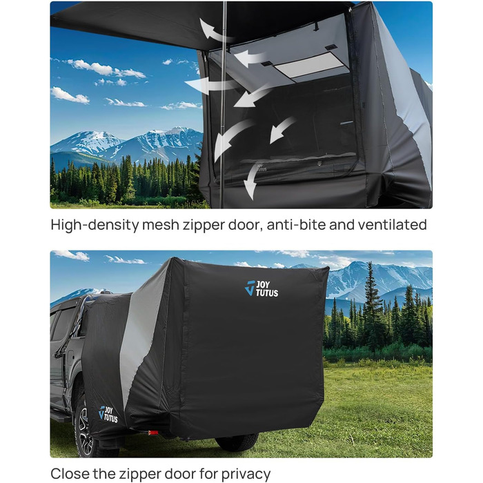 Намет для задньої двері пікапа JOYTUTUS повного розміру, розширювач кузова для пікапів з жорстким або м'яким тентом