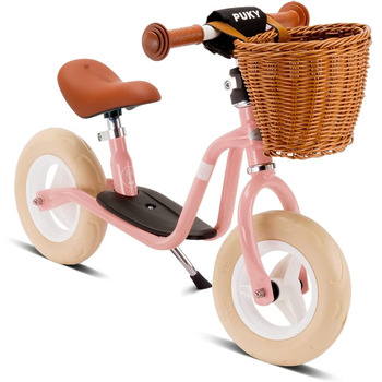 Безпечний і стильний велосипед-балансир кермо та сідло регулюються по висоті нековзна підніжка для дітей від 2 років ретро-рожевий