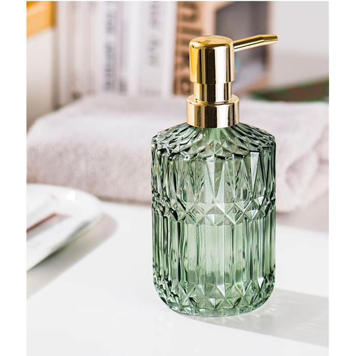 Дозатор для мила зі скла з рожевим золотом, пляшки для шампуню для наповнення, дозатор для мила скляний з насосом, дозатор зі скла