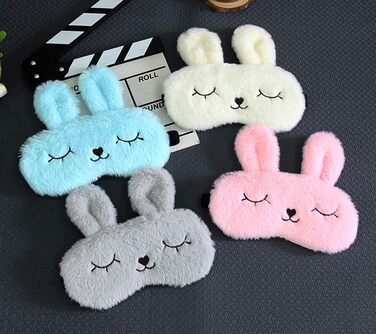 Маски для сну з милим кроликом, м'яка плюшева пов'язка, маски для сну, захист очей для дітей, дівчат, жінок, вдома, для сну, для п