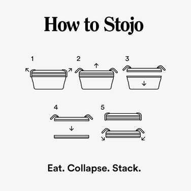 Складана миска STOJO вівсянка, 1020 мл багаторазова силіконова миска для гарячої та холодної їжі ідеально підходить для подорожей, прийому їжі, обідів, кемпінгу та походів безпечна для мікрохвильової печі та вівсянки