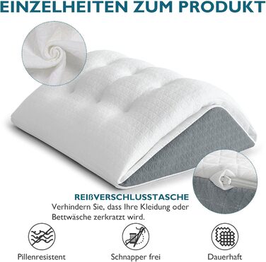 Подушка для підняття ніг TANYOO, подушка для колін для тих, хто спить на спині, двошарова трикутна подушка з піни з ефектом пам&39яті для ніг після операції