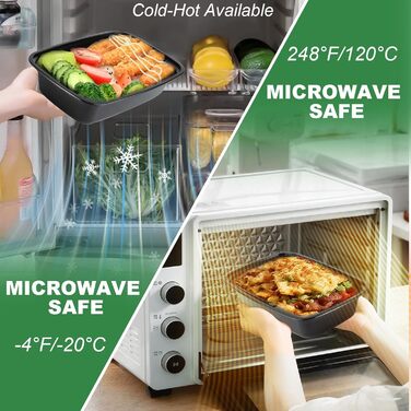 Контейнерів для приготування їжі, багаторазові, без бісфенолу А, з кришками, з міцного пластику, штабелюються, можна використовувати в мікрохвильовій печі, морозильній камері та мити в посудомийній машині (1000 мл/32 унції), 50