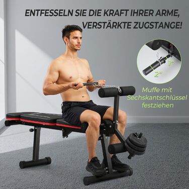 Покращена регульована лава для силових тренувань, 9 положень спинки та складна, похила лава вантажопідйомністю 550 кг, фітнес-лава для силових тренувань усього тіла та високих чоловіків