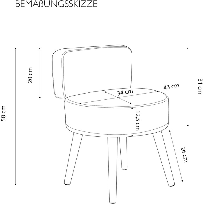 Крісло Echtwerk &39Milo&39, м&39яке крісло, скандинавське крісло, зручне крісло, висока спинка, м&39яка пінопластова підкладка, для вітальні та куточка для читання, дерев&39яні ніжки, 44 x 58 см, 4 кг, сіро-коричневий