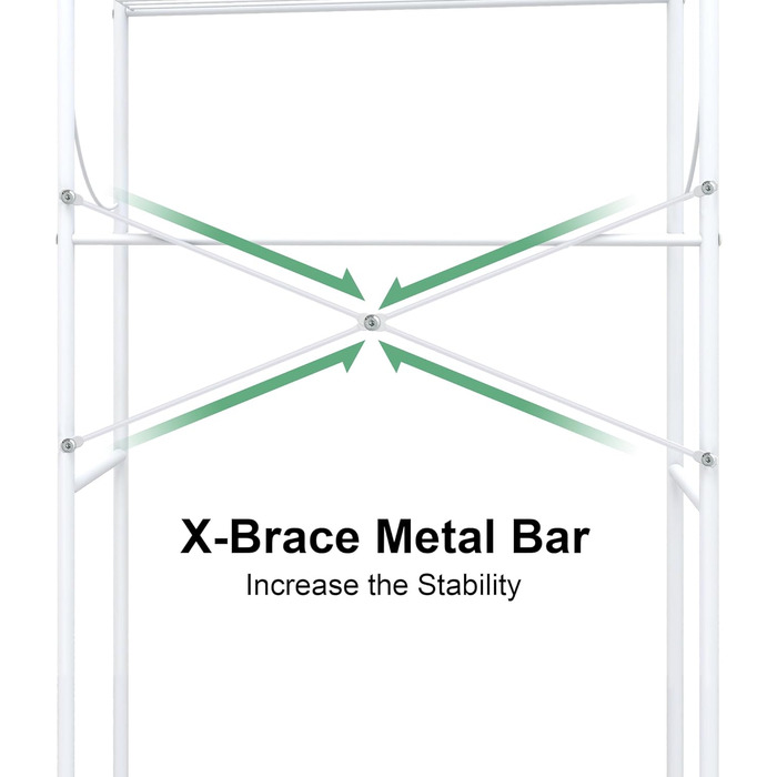 Полиця для пральної машини MALLBOO, не потребує свердління, 3-рівнева полиця для ванної кімнати, полиця для унітазу з нержавіючої сталі, компактна підставка для ванної кімнати (біла) Білий 9,45&39 Г x 25,59&39 Ш x 65,35&39 В