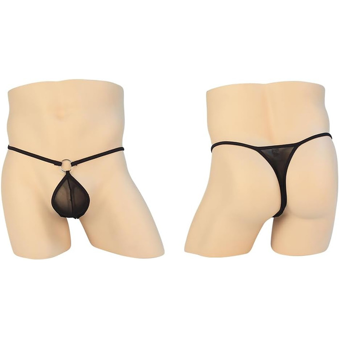 Стрінги чоловічі RSLOVE, сітка, еротичні, чорний/червоний, M–XL