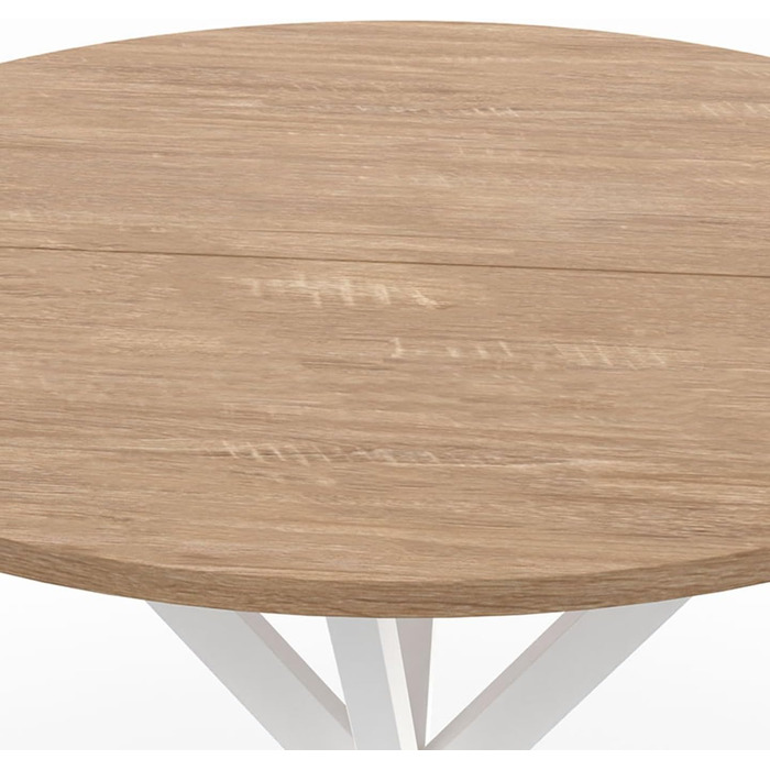 Круглий обідній стіл ALIX для 2-4 осіб на ніжках-павуках, дерево та білий колір, 80 см