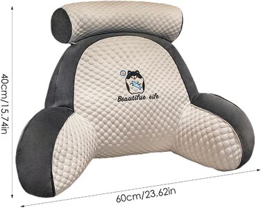 Подушка для читання в ліжко, подушка для читання та відпочинку, зручна подушка з підлокітниками для читання, перегляду телевізора, роботи за ноутбуком, відпочинку 60x40 см A