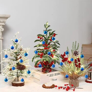 Набір блакитних ялинкових кульок 24 шт GESDYO