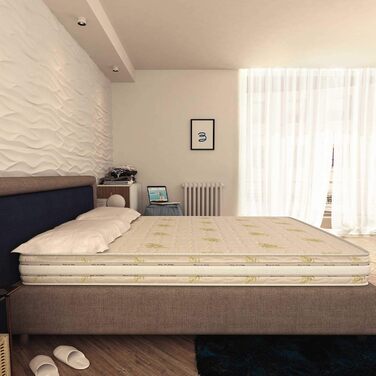 Ортопедичний пружинний матрац Baldiflex, висота 20 см, розмір 140 x 190 x 20 см, традиційні пружини Bonnell, чохол з алое вера з вентиляцією, гіпоалергенний, стійкий до кліщів, дихаючий