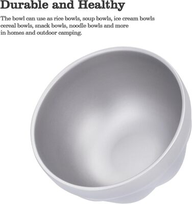 Титанова миска Boundless Voyage з подвійними стінками, для активного відпочинку, кемпінгу, металева миска, надлегка, портативна миска для вівсянки, рису, супу, йогурту, салату (500 мл - Ti1171t) 500 мл - Ti1171t