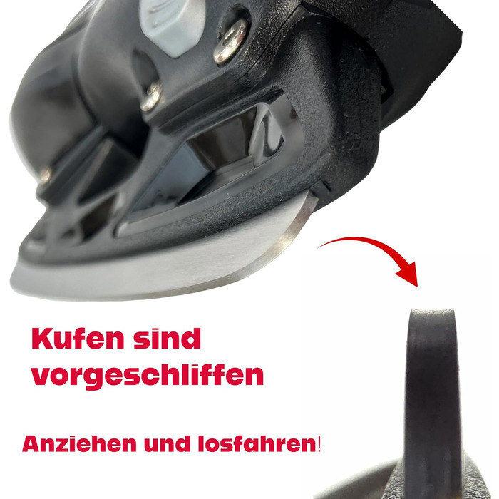 Ковзани Cox Swain Push з регулюванням, взуття для катання на ковзанах для дітей, підлітків та дорослих вагою до 100 кг, попередньо заточене лезо з нержавіючої сталі, м&39який черевик, чорний розмір S (33-36) чорний L (40-43)