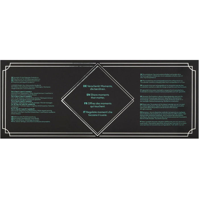 Еротичний адвент-календар AMORELIE Luxury Edition 2025, 24 преміальні інтимні подарунки