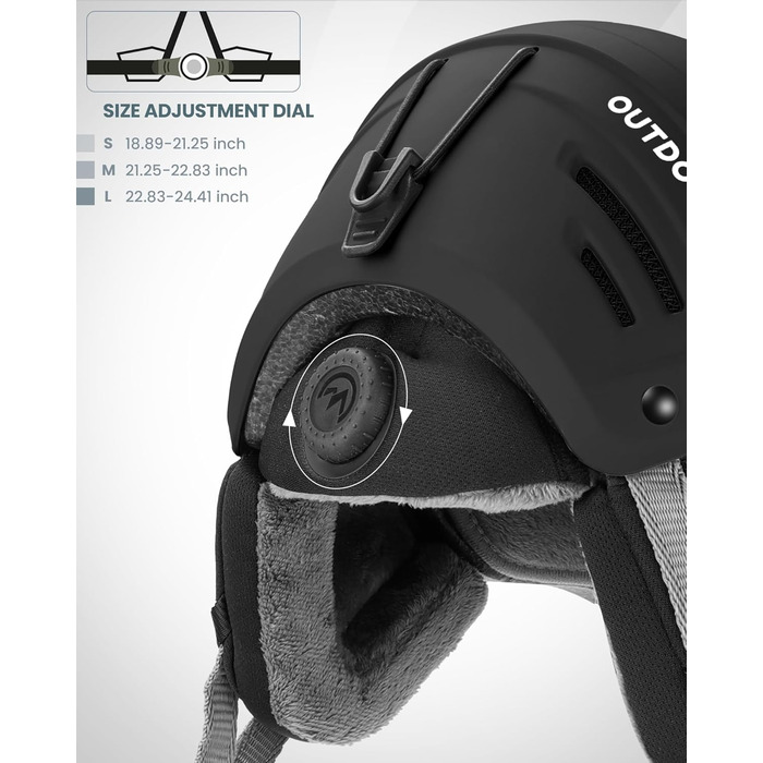 Лижний шолом OutdoorMaster MIPS - Шолом Kelvin II MIPS для сноуборду, чоловічий, жіночий та молодіжний, матовий чорний, розмір M