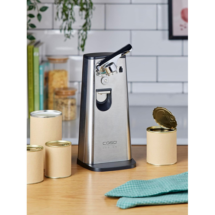 Мультивідкривач CASO D10 з високоякісним корпусом з нержавіючої сталі, універсальне використання в якості відкривачки для пляшок, точилки для ножів, консервного ножа, в т.ч. практичного втягування кабелю, магнітного тримача кришки, потужного двигуна