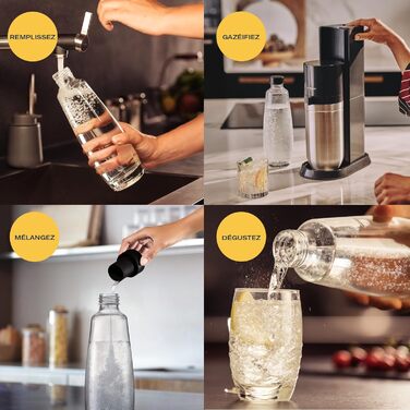 Пакет SodaStream Soda maker DUO з циліндром CO2 Quick-Connect, 2 шт. скляною пляшкою 1 л і пластиковою пляшкою 1 л, яку можна мити в посудомийній машині, висота 44 см, колір титан