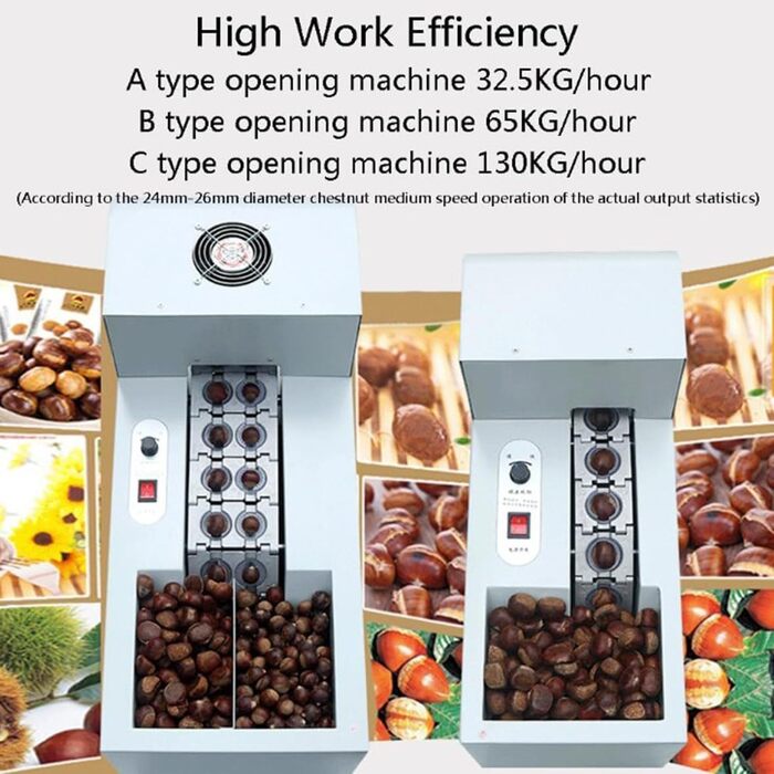 Машина для очищення та розкриття каштана Автоматична машина для різання каштанів Висока ефективність і простота експлуатації, підходить для багатьох розмірів каштанів, дволанцюгова пластина