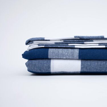 Скатертина 140х240 - Міцна бавовняна скатертина - Високоякісна скатертина синя в клітинку - Скатертина - Скатертина з тканини, що