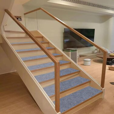 Сходинки для сходів 27 x 88 см, м&39який ворс, самоклеючі та протиковзкі, можна різати, багаторазові, 5 килимових сходинок, килимки для сходів для дітей та домашніх тварин, A