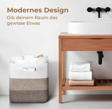 Великий кошик для зберігання - Прямокутний бавовняний кошик з ручкою - Великий кошик для ковдр, Вітальня - 46x36x30 см - Градієнтний жовтий - Плетений кошик для білизни - Зберігання іграшок, Дитяча кімната - 46x36x30 см Градієнтний жовтий