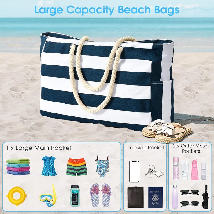 Пляжна сумка велика сумка сумка сумочка сумка для покупок сумка для плавання на блискавці сумка для мами сумка через плече дорожня