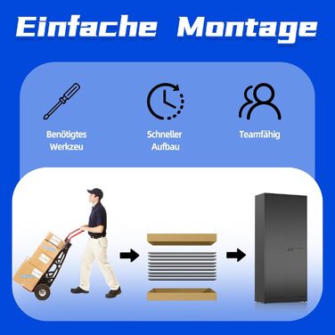 Шафа для документів, металева шафа, що замикається, багатоцільова шафа з кодовим замком, шафа для інструментів, регульовані полиці, гараж, комора, офіс, вітальня, 180 см x 80 см x 40 см, чорний