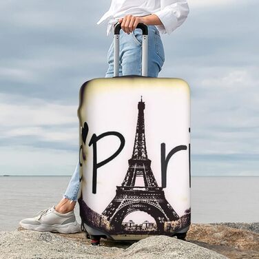 Чохол для валізи Tower Love Paris, захисний, міцний, для багажу розміром 45.7-81.3 см, XL, Чорний