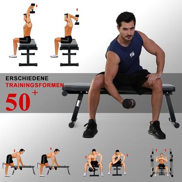 Плоска лава, складна лава для штанги, тренувальна лава, похила лава, лава для жиму лежачи, лава для сидячих пресів для домашнього використання, до 150 кг