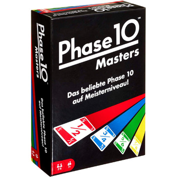 Карткова гра Mattel Games Phase 10 Masters, Підходить для 2 - 6 гравців, Час гри приблизно 60 - 90 хвилин, Вік 7, Німецька версія, FPW34 Master Single