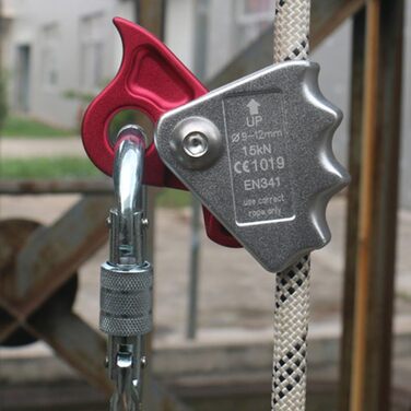 Спорядження для скелелазіння Gazechimp - Захоплювач для мотузки 9-12 мм, страхувальний пристрій - карабін для захисту від падіння