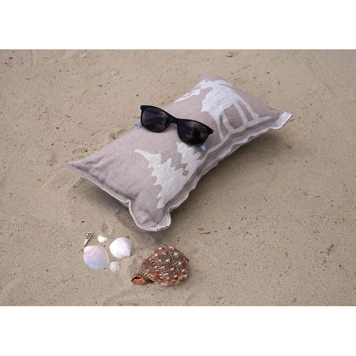 Подушка для сауни, Улюблена подушка, Дорожня подушка Дизайн Лось, бежевий/білий Розміри 40 x 22 см, Льон/Бавовна Не містить шкідливих речовин, сертифікована Oeko-Tex Standard 100 Зроблено у Фінляндії, 1