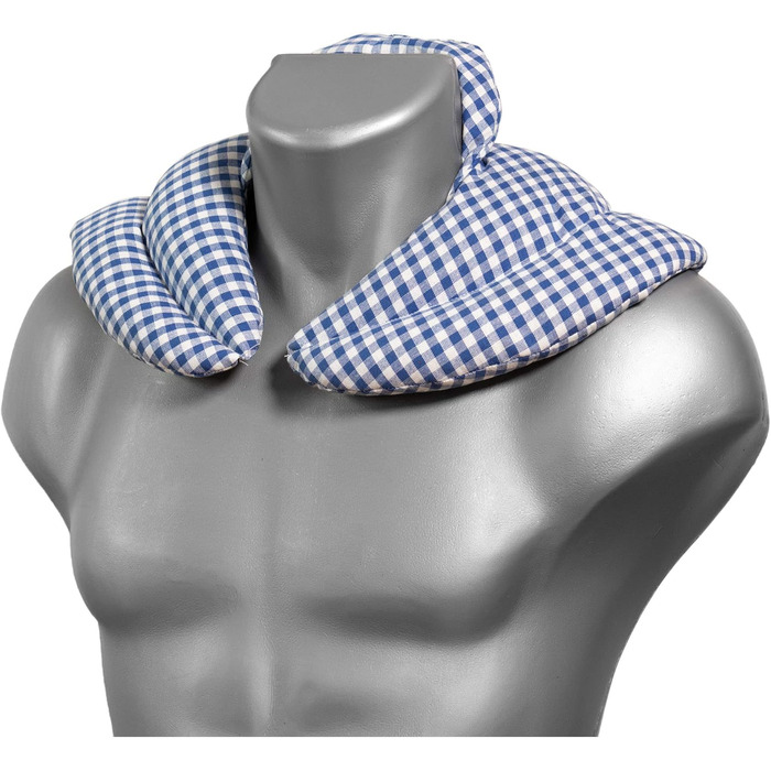 Подушка для шиї зі стійкою, синьо-біла - подушка зі спельти - подушка для шиї, тепла подушка - подушка зі спельти для шиї та плечей