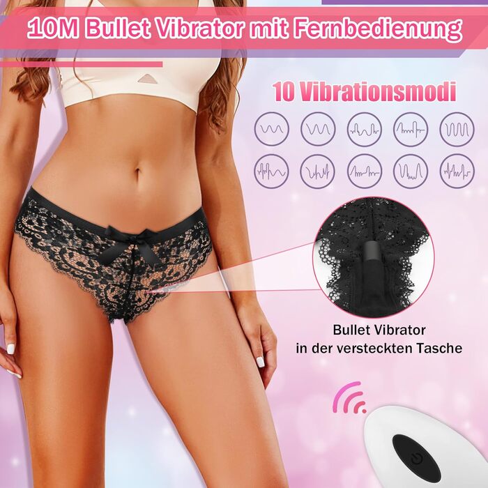Вібратор із сексуальною білизною, секс-іграшка для жінок та пар - вібрація для жінок, стимулятор клітора для неї, еротичні секс-іграшки-трусики, жіночі вібратори-кулі, тихі з 10 режимами