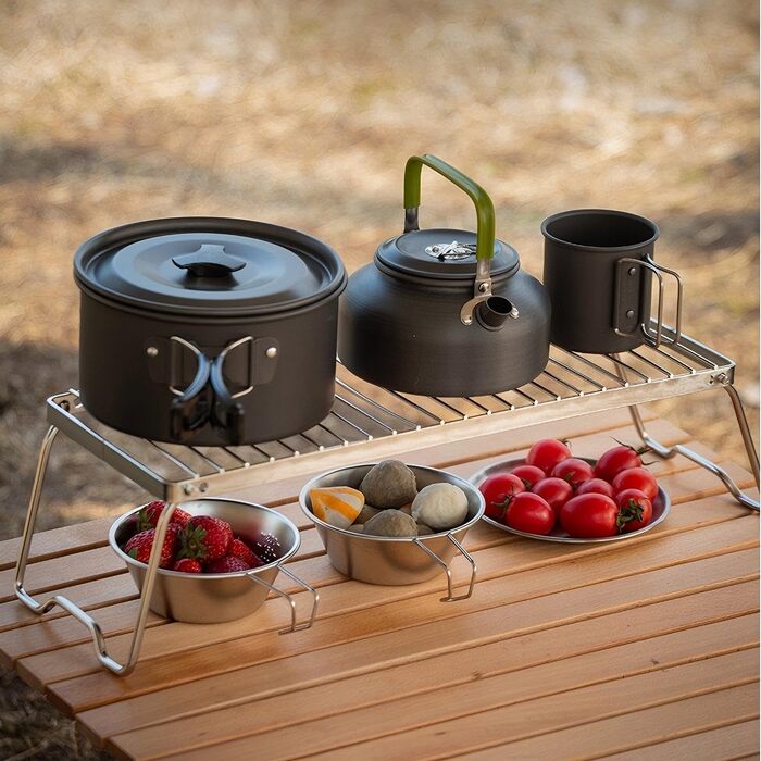 Портативний гриль для багаття, складна решітка для кемпінгового гриля з сумкою для зберігання, гриль для багаття, кемпінговий гриль зі складними ніжками, портативний міні-гриль з нержавіючої сталі для використання на свіжому повітрі